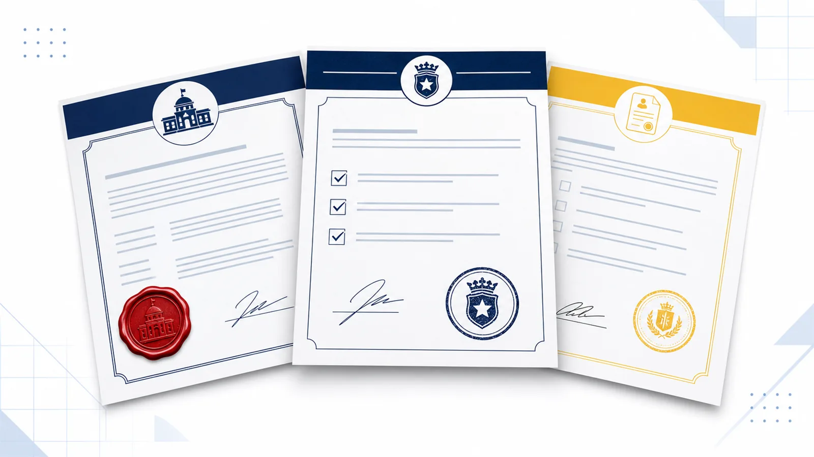 The three Spanish certificates of residence: police, town hall and tax agency documents compared